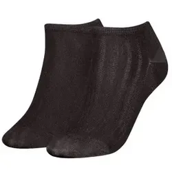 Tommy Hilfiger 2P Women Shine Sneaker Socks Schwarz Gr 35/38 Damen