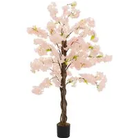ML-Design Künstlicher Kirschblütenbaum 120 cm Rosa mit Naturholzstamm - Pflegeleichter Kirschblütenbaum in realistischer Optik – bringt frühlingshafte Akzente in jeden Raum. Ideal für Wohn- und Gewerbeflächen, ohne Pflegeaufwand.