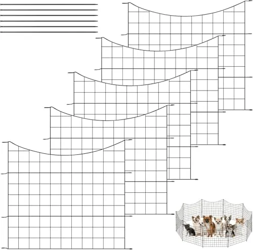 Woltu Teichzaun Komplettset, 5-teilig, Schwarz von WOLTU