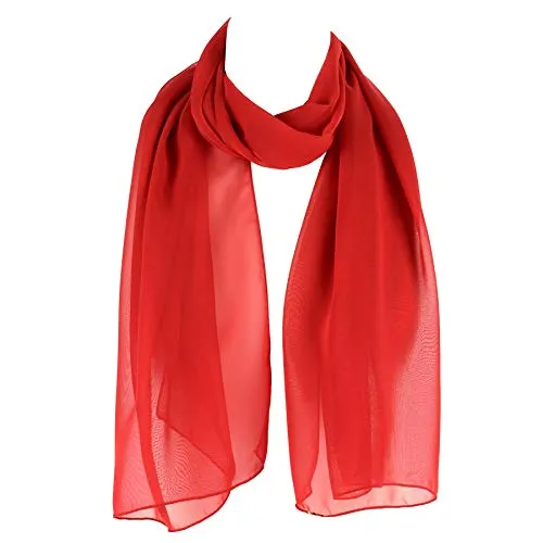 Chiffonschal für Damen in Rot - Schals & Tücher, eleganter und leichter Chiffonschal aus 100% Polyester, ideal für jeden Anlass und einfach zu kombinieren.