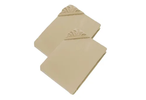 Esprit PREMIUM Spannbettlaken 2er Set, 100 x 200 cm in beige von Esprit