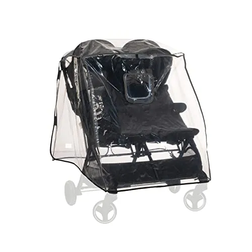 hauck Universal Regenschutz für Geschwisterwagen - Regen- & Windschutz für Kinderwagen: Robuste PEVA-Folie hält deine Kinder trocken und bietet dank reflektierender Umrandung zusätzliche Sicherheit bei Dämmerung.