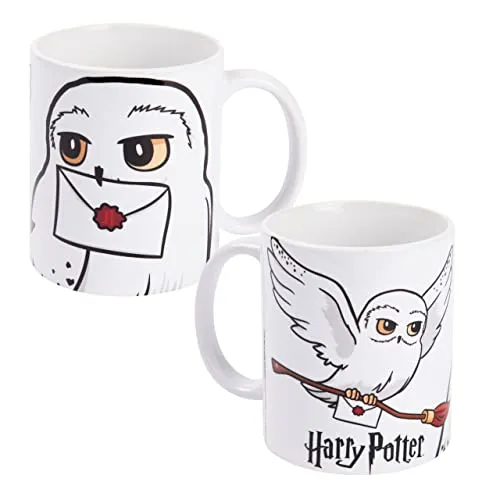 Harry Potter Tasse - Hedwig Kaffeetasse Becher Kaffeebecher aus Keramik Weiß 320 ml