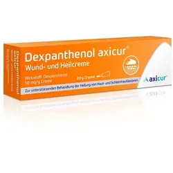 Dexpanthenol Axicur Wund-und Heilcreme 50 mg/G Cre 20 G - Arzneimittel zur Unterstützung der Wundheilung bei Haut- und Schleimhautschädigungen, fördert die Regeneration und sorgt für schnelle Linderung.