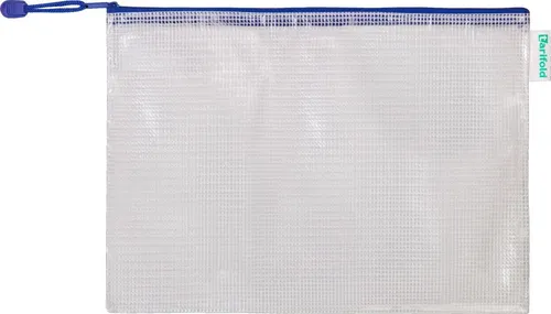 Tarifold Prospekthülle Reißverschlusstasche PVC blau A4 330x240mm VE=8 Stück