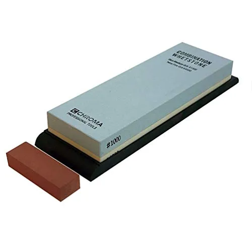 ST-1/6 Chroma Zubehör Schleifstein 1000/6500 - Messerschärfer mit zwei Körnungen: 1000 für Feinschliff und 6500 für Polierschliff, ideal für präzise Schärfergebnisse und perfekte Klingenpflege.
