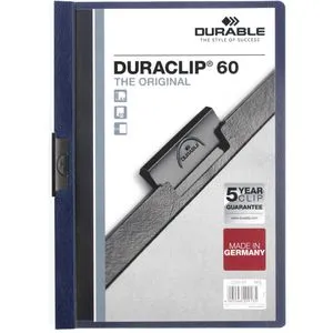 Durable Klemmhefter 2209-28 Duraclip, A4, für 60 Blatt, nachtblau