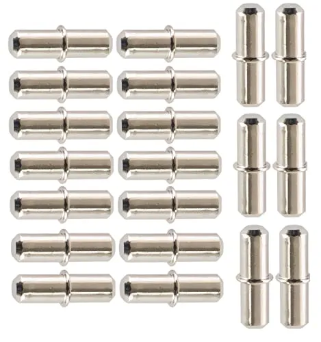 Produktbild Stück Bodenträger aus Metall [Ø 5mm x Länge 17mm] für Einlegeböden | Fachträger | runde Regalstifte Träger vernickelt aus Metall | 20er Set