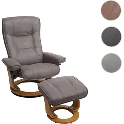 MCA Relaxsessel Hamilton mit Hocker – Komfortabler Fernsehsessel in Hellgrau