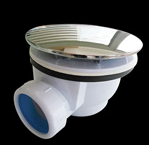 Art of Baan Ablaufgarnitur Dusche mit Chrom-Deckel Ø 90 mm I Abfluss mit Anschluss Bogen inklusive I Duschwannen & Duschtassen-Abfluss I ohne Fixierungsnoppen I zerlegbar