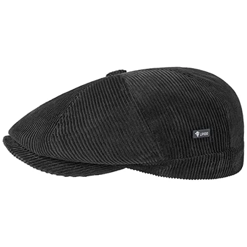Lipodo Flat Cap Schwarz XL - Elegante Cordcap mit Schirm - Mützen, stilvolle Cordcap mit Schirm, Made in Italy, aus 100% Baumwolle für optimalen Tragekomfort.