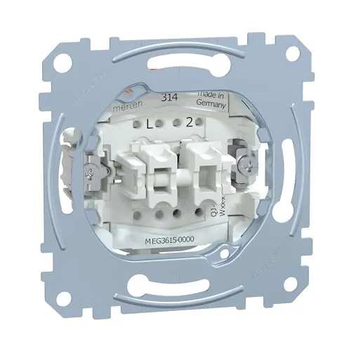 Schneider Electric Merten Serienschalter-Einsatz zum Einbau von Schalter und Steckdose, 1-polig, Unterputz, 16A, AC 250V, Steckklemmen, Artikelnummer MEG3615-0000