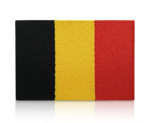 Belgien Flagge Patch | Belgium Fahnen Aufnäher, Länder Bügelbilder, Aufbügler