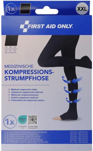 FIRST AID ONLY Kompressions-Strumpfhose XXL schwarz