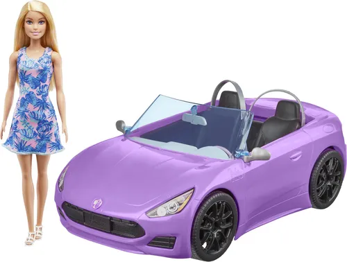 Barbie - Lila, Mehrfarbig (Mattel HBY29) - Puppen, Barbie im stylishen Cabrio in Violett, bietet kreativen Spielspaß und fördert die Fantasie der Kinder.