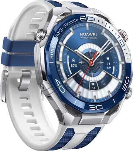 Huawei Watch Ultimate 2 March-B29 in Blau-Weiß - Smartwatch mit fortschrittlichen Gesundheitsfunktionen und langlebiger Akkulaufzeit, ideal für Fitness-Enthusiasten.