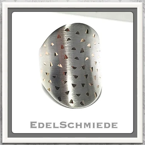 Fingerring 925 Echt Silber Bandring Ringgröße 60 breiter gewölbt u mattiert