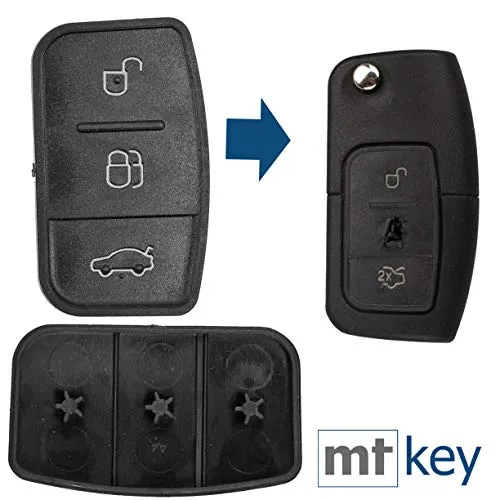 Auto Schlüssel Tasten Set 2X Tastenfeld für 3 Tasten Ford Klapp Schlüssel C-Max Fiesta Galaxy Transit Mondeo