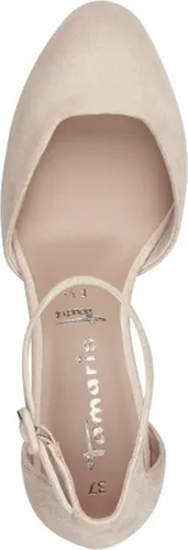 Tamaris Pumps Damen Vegan Elegant beige, EU 38 - Damen-Pumps mit TOUCH-IT Funktion für optimalen Tragekomfort, ANTI-Slide und ANTI-Shokk Technologien für perfekte Dämpfung, stilvoller Blockabsatz für modisches Design und stabilen Halt.