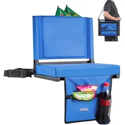 VEVOR Klappbarer Tribünenstuhl Blau mit Rückenlehne von Vevor