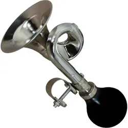 Messingschlager Hupe POSTHORN, Stahl, verchromt - Silber