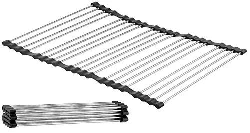 Rosenstein & Söhne Abtropfgitter: Faltbare XXL-Edelstahl Abtropf-Auflage für Spülbecken, 55x45cm (Abtropfgestell, Abtropfgitter faltbar, Spüle klappbar)