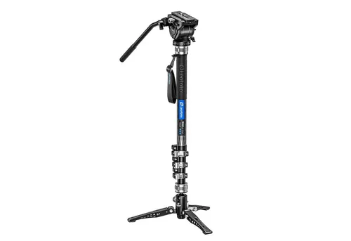 Leofoto Carbon-Einbeinstativ MF-324C mit VD-04 Schwenk-Neigefuß - Stative für professionelle Videofilmer, leichtes 100% Carbon Design für hohe Stabilität, max. Höhe 152 cm und Tragfähigkeit 10 kg.
