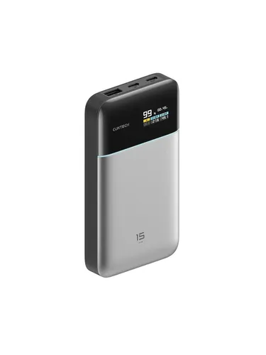 CUKTECH PB150S 100W Powerbank - Grau - 15000 mAh - Die CUKTECH PB150S Powerbank bietet 100 W Ausgangsleistung und 15000 mAh Kapazität. Ideal für mobiles Laden von Smartphones, Tablets und Laptops mit drei Ladeports und TFT-Display für eine einfache Überwachung.