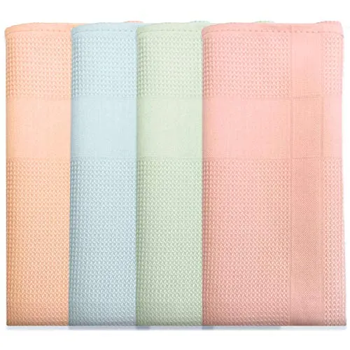 Melody® Putztuch Reinigungstücher Mikrofaser Streifenfrei für Hochglanzflächen Saugstark Mikrofasertücher Geschirrtücher Trockentuch Bez Bezler Wischtuch #3052 (4er-Pack, bunt)