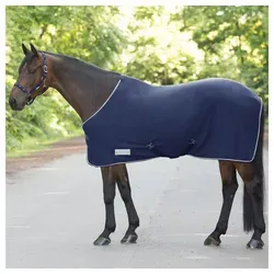 Waldhausen Pferde-Abschwitzdecke Waldhausen Fleecedecke Economic mit Kreuzgurt - navy 125 cm