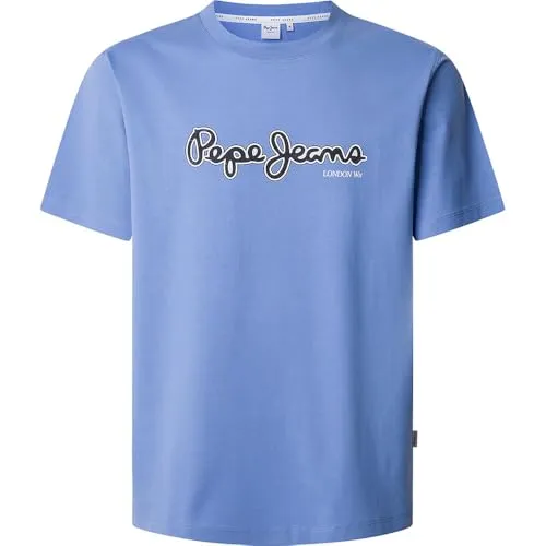 PEPE JEANS Dorian Tee T-Shirt für Herren, Anyil Blue, S