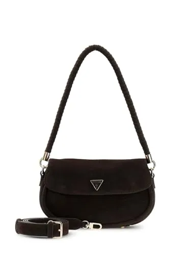 Guess Handtasche Danya Flap Shoulder - Braun - Elegante Guess Handtasche aus robustem Kunstleder, perfekt für den Alltag. Mit durchdachter Innenorganisation für Ihre Essentials und einem stilvollen Design.
