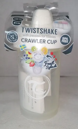 H076 - Twistshake - Schnabeltasse Trinkflasche Kinder - Weiß 300ml - NEU