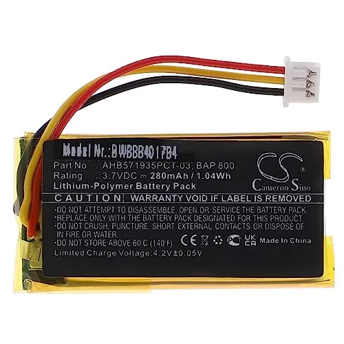 vhbw Akku kompatibel mit Sennheiser Flex RS 2000, RS 5000 Stereoverstärker, HiFi-Verstärker (280 mAh, 3,7 V, Li-Polymer)