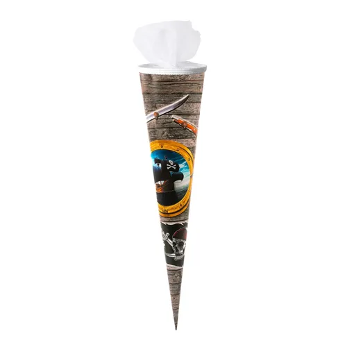 Goldbuch Schultüte Piraten! 3D rund - 85cm mit buntem Tüllverschluss - Faszinierende Schultüte für Schulanfänger, ideal für Piratenfans. Mit tollem 3D-Design und farbenfrohem Tüllverschluss ein echter Hingucker zur Einschulung! Perfekt zur Unterstützung der Vorfreude auf den ersten Schultag! 85cm groß und hochwertig verarbeitet!  