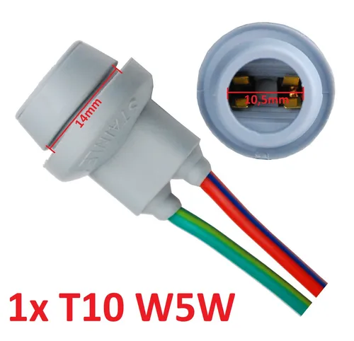 1x W5W T10 Fassung Gummi Glassockel Standlicht Parklicht Stecksockel Sockel W3W