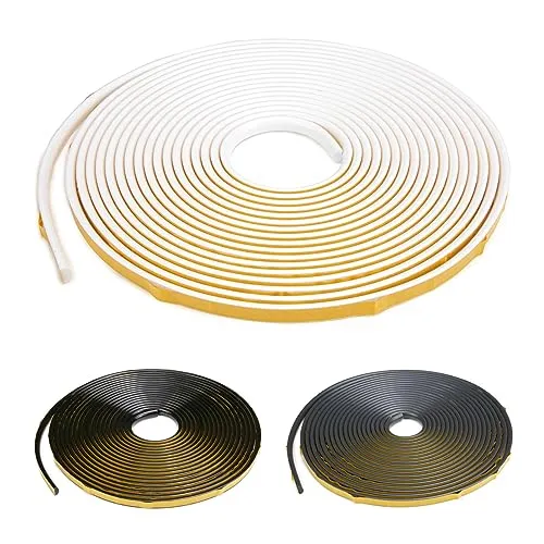 HEXIMO Flexible Zierleiste selbstklebend weiß - PVC Dekostreifen für Decken & Wandübergang Fliesenkante Wandkanten Spiegel Bilder Rahmen Türen Modell: SFL-1-weiß 12x6 mm (1 Rolle / 10 meter)