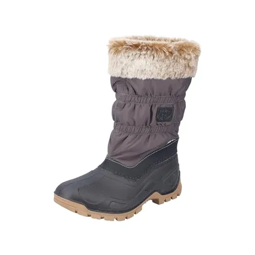 Rieker Winterstiefel P9470-00 Damen Schwarz 38 EU - Wanderschuhe mit modischem Design, wasserabweisend dank Rieker-Tex-Membrane und kuscheligem Warmfutter für warme Füße. Ideal für kalte Tage!