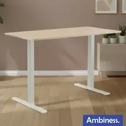 Ambiness höhenverstellbarer Schreibtisch FlexxPro 120x60 ahorn - Kinderschreibtische – Ergonomischer Schreibtisch für gesundes Arbeiten, mit stufenloser Höhenverstellung für individuelle Positionen und durchgehender Tischplatte aus umweltfreundlichem Holz.