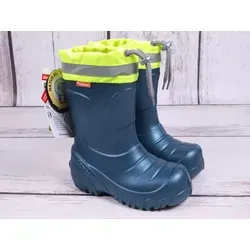 DEMAR Kinder Gummistiefel Winterstiefel Regenstiefel Kinderstiefel Gefüttert Petrolblau 34/35 - Blau - 34-35