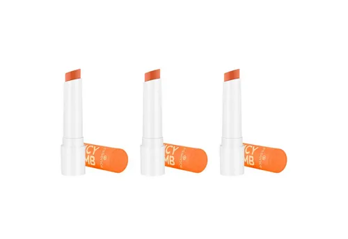 Essence Lippenbalsam JUICY BOMB GLOSSY BUTTER BALM, 3-tlg., für weiche, glänzende Lippen