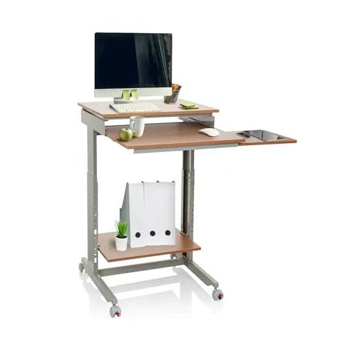 hjh OFFICE Stehschreibtisch WORKSTATION - Sekretäre, vielseitig einsetzbar als erhöhter Terminalarbeitsplatz, Rednerpult oder mobiles Stehpult mit anpassungsfähigem Design.