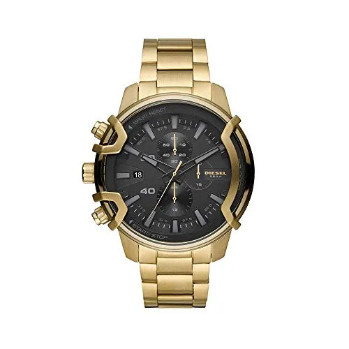 Diesel Uhr für Herren Griffed DZ4522 - Armbanduhren für Herren mit 48mm Gold-Edelstahlgehäuse, Quarzwerk und wasserdicht bis 50m – ideal für stilvolle Männer, die Funktionalität und Design schätzen.