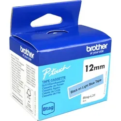 Originalband Brother Btag-L31 12mm x 4m schwarz auf hellblau nicht laminiert