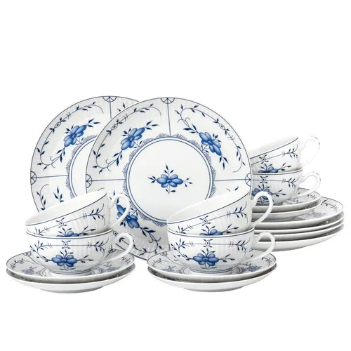 Seltmann Weiden Amina Strohblume Teeservice 18 tlg. in blau von Seltmann Weiden
