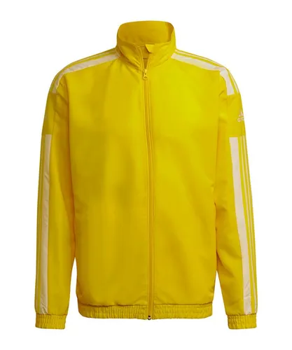 adidas Herren Squadra 21 Präsentationsjacke, Team Yellow/White, M - Trainingsjacken aus 100% recyceltem Polyester, mit durchgehendem Reißverschluss und praktischen Reißverschlusstaschen für optimalen Komfort beim Training.