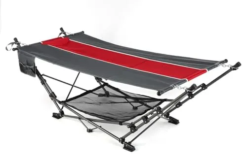 Primaster Camping Hängematte rot grau