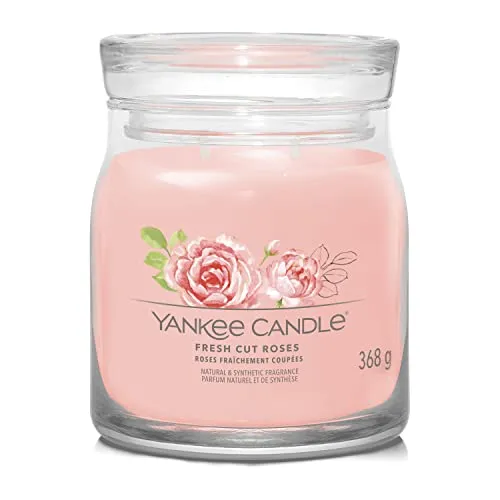 Yankee Candle Fresh Cut Roses Duftkerze 368 g - Genießen Sie den Duft frisch geschnittener roter Rosen in hochwertigem Glasdesign. Die Kerze bietet eine Brenndauer von bis zu 150 Stunden und sorgt für eine harmonische Atmosphäre in jedem Raum.