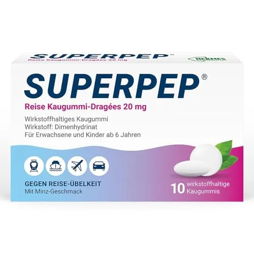Superpep Reise Kaugummi-Dragées 20 mg