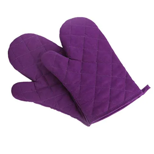 Voarge Ofenhandschuhe, Hitzebeständig Ofenhandschuhe Verdickte Hitzeresistente Topfhandschuhe Topflappen Backhandschuhe, 1 Paar, lila